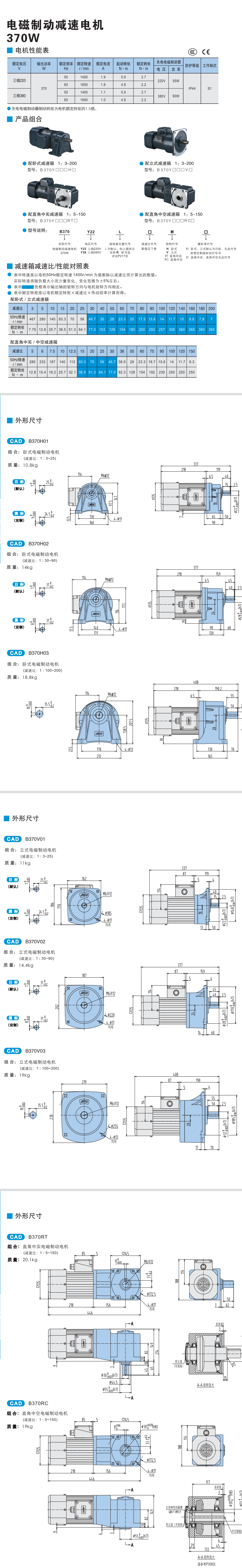 370W精研電磁制動減速電機(圖1)